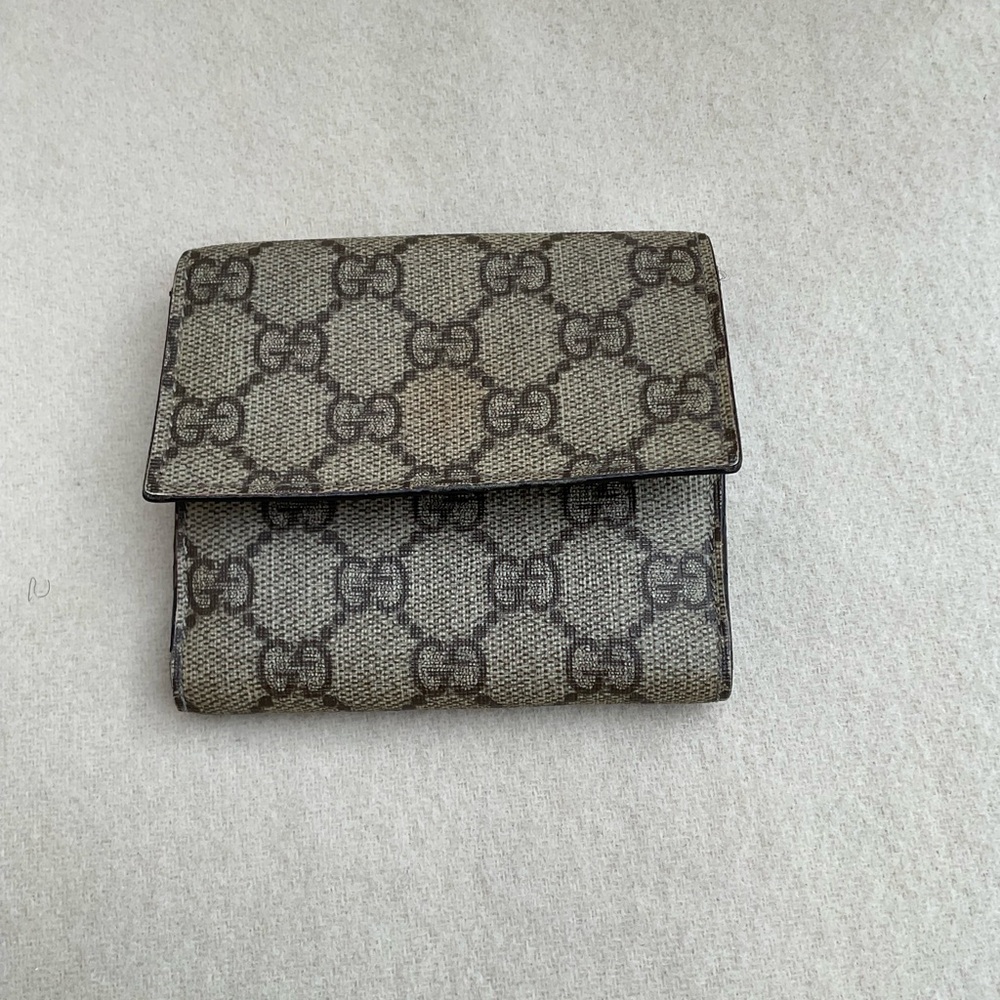 Gucci Beige and Brown Monogram Wallet